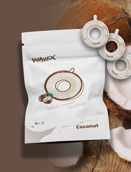 Coconut scent pods for water bottle flavors